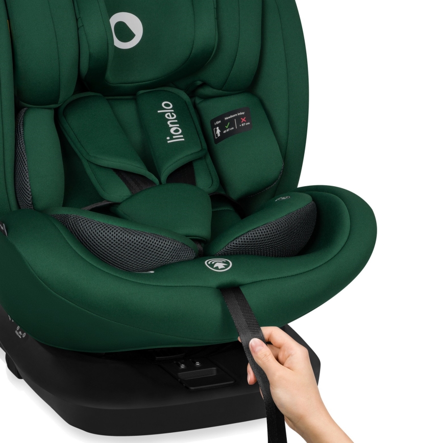 Lionelo - Rotirajuća autosjedalica s bazom BASTIAAN i-Size 40-150 cm Green Forest