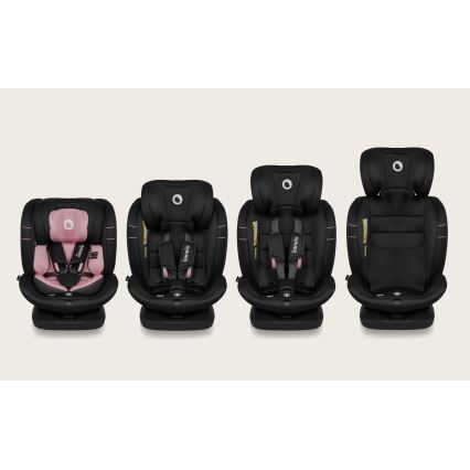 Lionelo - Rotirajuća autosjedalica s bazom BASTIAAN i-Size 40-150 cm Pink Rose