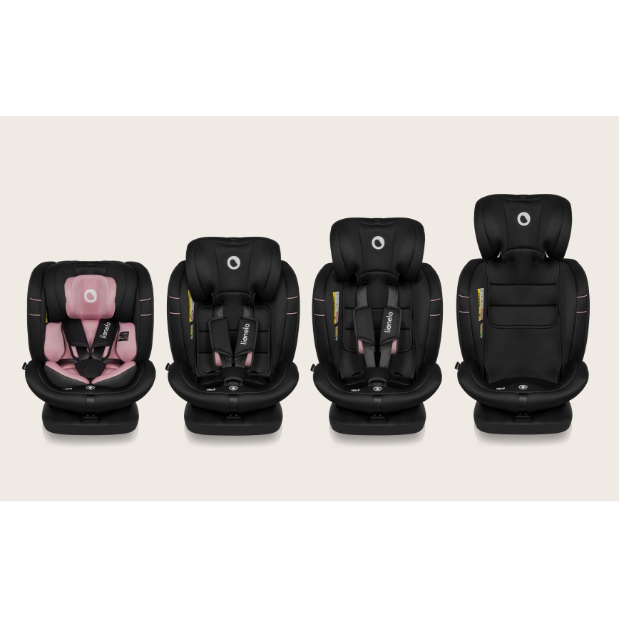 Lionelo - Rotirajuća autosjedalica s bazom BASTIAAN i-Size 40-150 cm Pink Rose