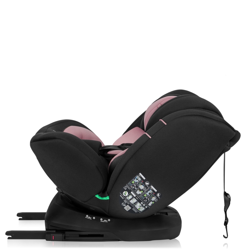 Lionelo - Rotirajuća autosjedalica s bazom BASTIAAN i-Size 40-150 cm Pink Rose