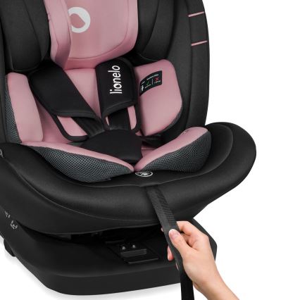 Lionelo - Rotirajuća autosjedalica s bazom BASTIAAN i-Size 40-150 cm Pink Rose