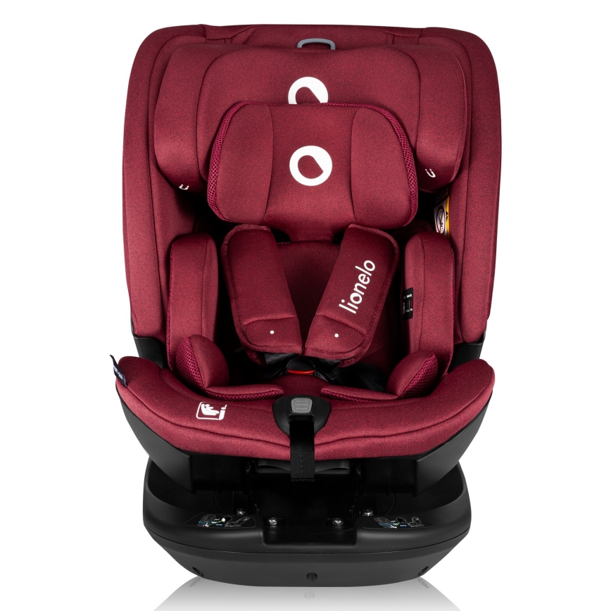 Lionelo - Rotirajuća autosjedalica s bazom BASTIAAN i-Size 40-150 cm Red Burgundy