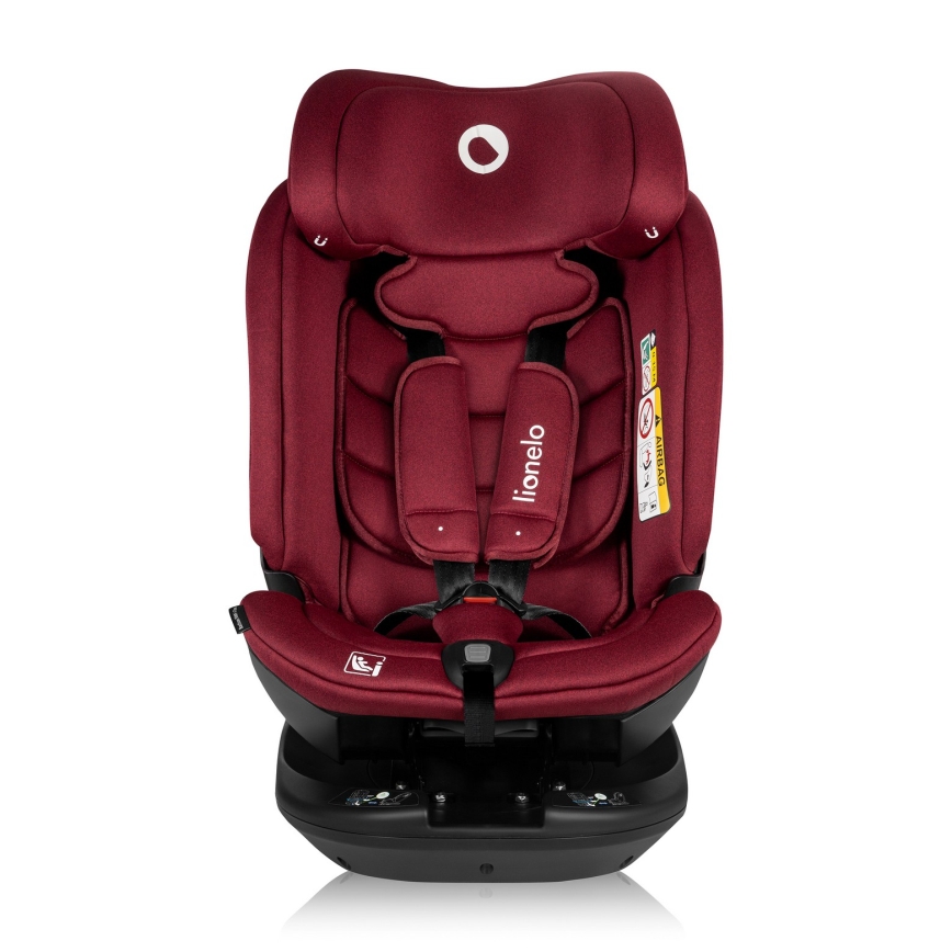 Lionelo - Rotirajuća autosjedalica s bazom BASTIAAN i-Size 40-150 cm Red Burgundy