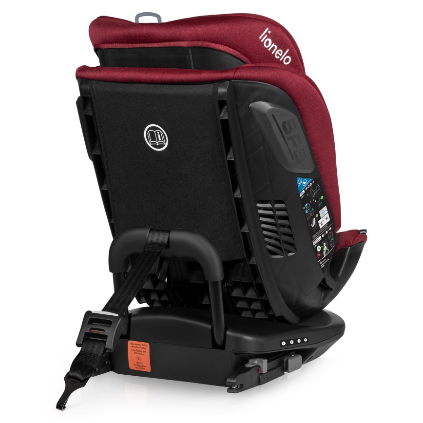 Lionelo - Rotirajuća autosjedalica s bazom BASTIAAN i-Size 40-150 cm Red Burgundy