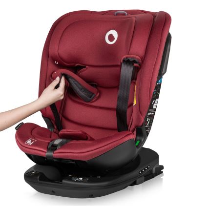 Lionelo - Rotirajuća autosjedalica s bazom BASTIAAN i-Size 40-150 cm Red Burgundy
