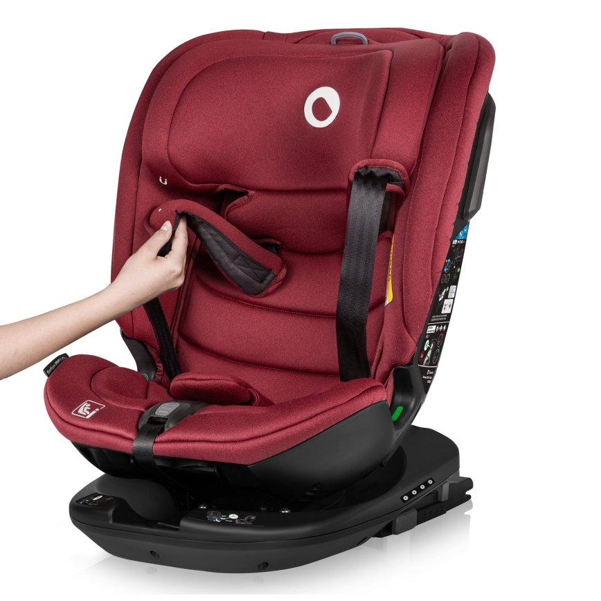 Lionelo - Rotirajuća autosjedalica s bazom BASTIAAN i-Size 40-150 cm Red Burgundy