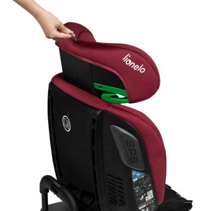 Lionelo - Rotirajuća autosjedalica s bazom BASTIAAN i-Size 40-150 cm Red Burgundy