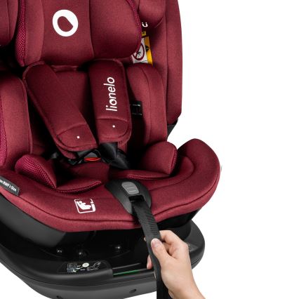 Lionelo - Rotirajuća autosjedalica s bazom BASTIAAN i-Size 40-150 cm Red Burgundy