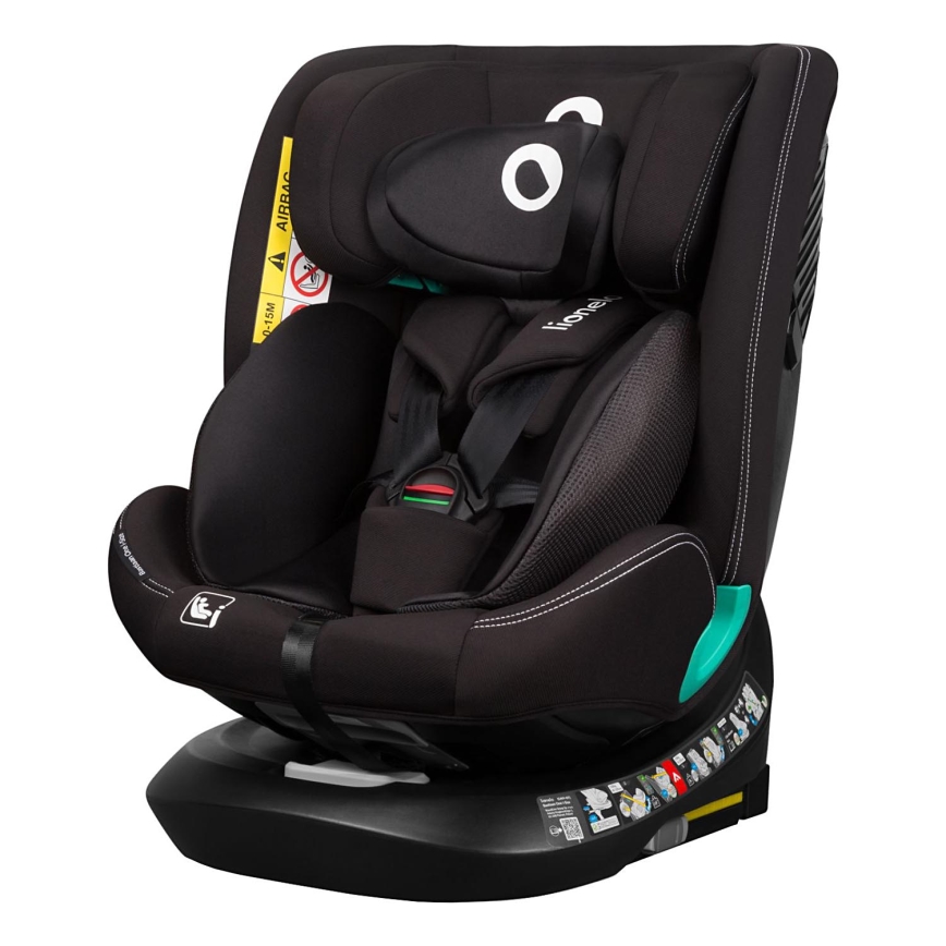 Lionelo - Rotirajuća autosjedalica s bazom BASTIAAN ONE i-Size 40-150 cm Black Carbon