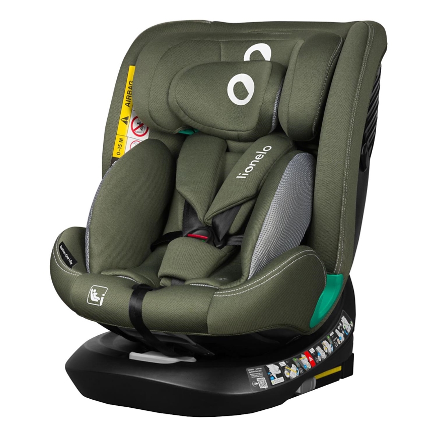 Lionelo - Rotirajuća autosjedalica s bazom BASTIAAN ONE i-Size 40-150 cm, maslinasto zelena