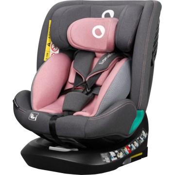 Lionelo - Rotirajuća autosjedalica s bazom BASTIAAN ONE i-Size 40-150 cm Pink Rose