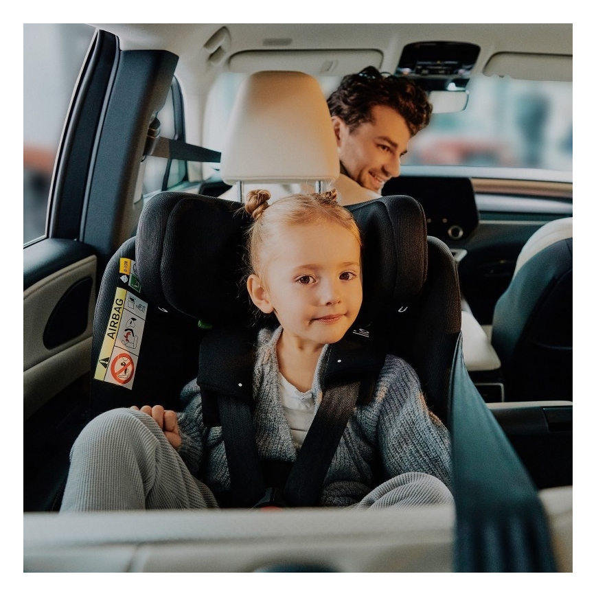 Lionelo - Rotirajuća autosjedalica s bazom BRAVE i-Size 40-150 cm Black Carbon