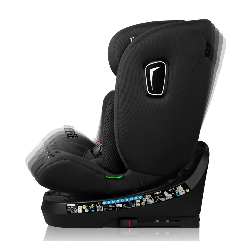 Lionelo - Rotirajuća autosjedalica s bazom BRAVE i-Size 40-150 cm Black Carbon