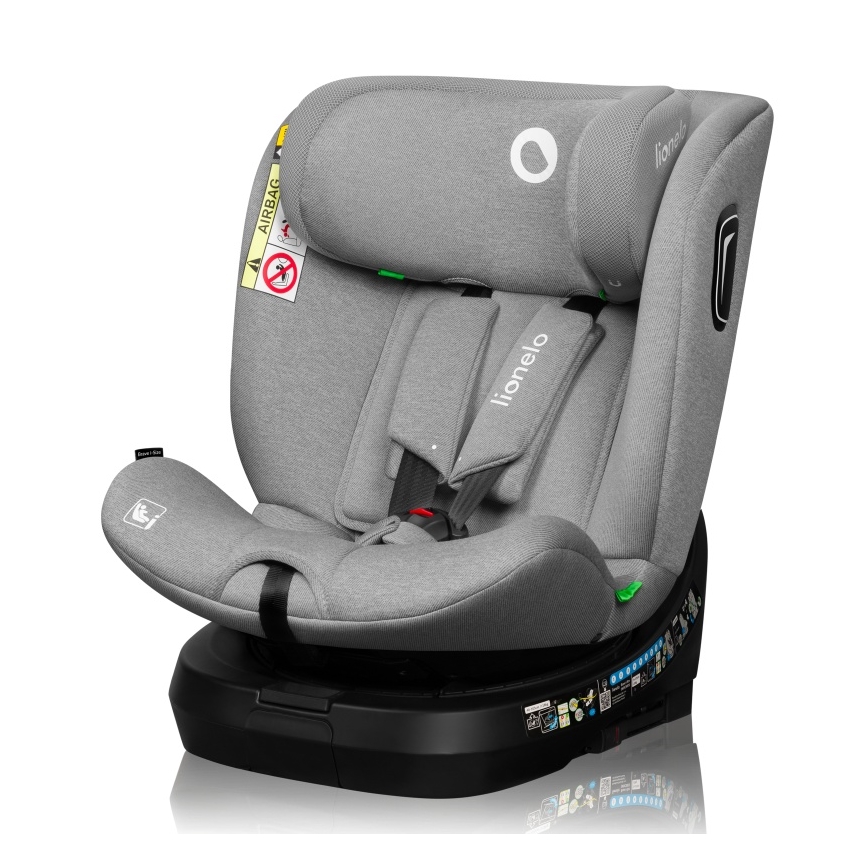 Lionelo - Rotirajuća autosjedalica s bazom BRAVE i-Size 40-150 cm Grey Stone