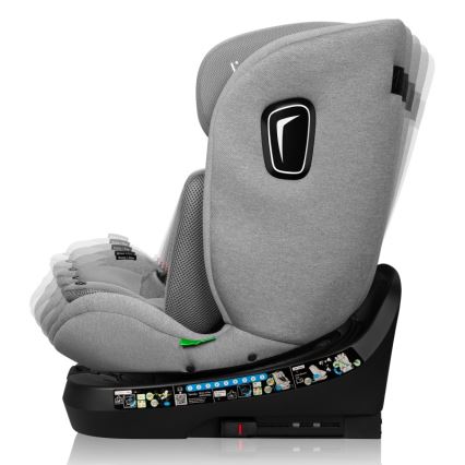 Lionelo - Rotirajuća autosjedalica s bazom BRAVE i-Size 40-150 cm Grey Stone