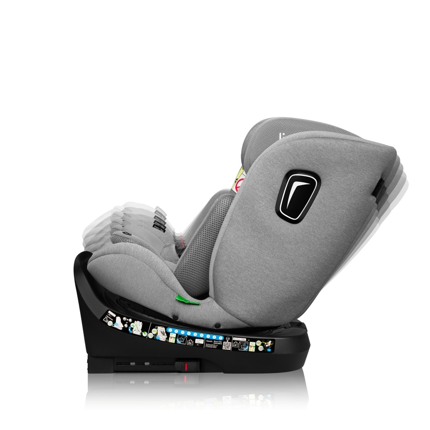 Lionelo - Rotirajuća autosjedalica s bazom BRAVE i-Size 40-150 cm Grey Stone