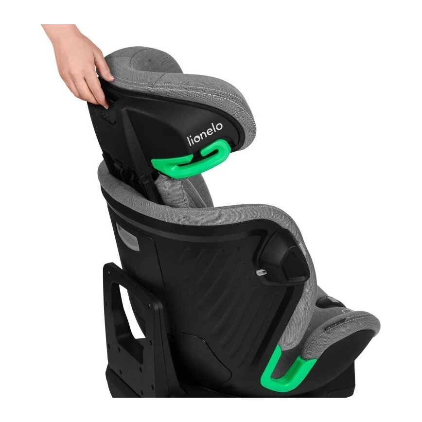 Lionelo - Rotirajuća autosjedalica s bazom HARMONY i-Size 40-150 cm crna/siva