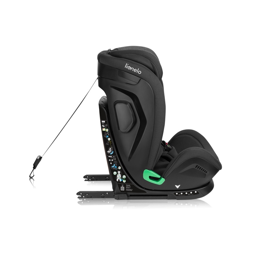 Lionelo - Rotirajuća autosjedalica s bazom HARPER i-Size 76-150 cm Crni carbon