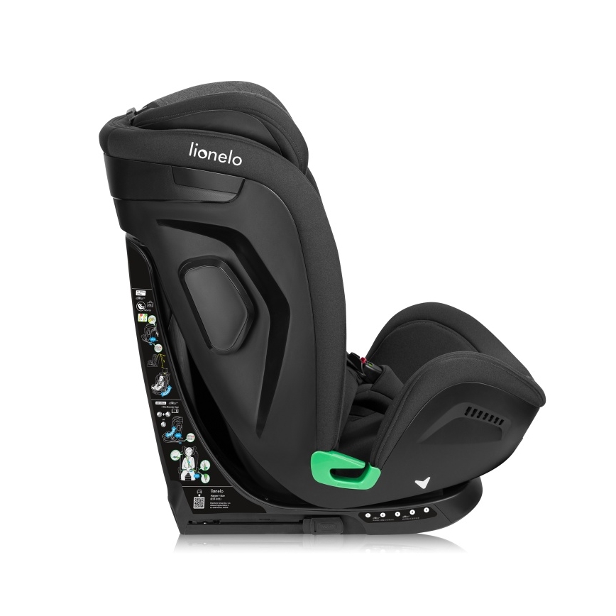 Lionelo - Rotirajuća autosjedalica s bazom HARPER i-Size 76-150 cm Crni carbon