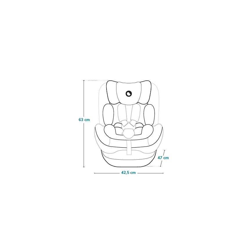 Lionelo - Rotirajuća autosjedalica s bazom HARPER i-Size 76-150 cm Crni carbon
