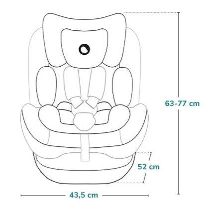 Lionelo - Rotirajuća autosjedalica s bazom LAVENDER i-Size 76-150 cm Grey Stone
