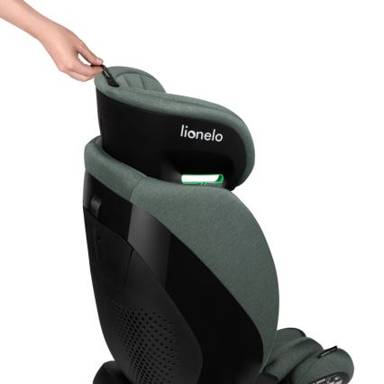 Lionelo - Rotirajuća autosjedalica s bazom LAVENDER i-Size 76-150 cm Zelena pistacija