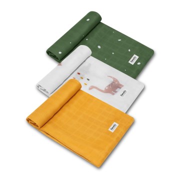 Lionelo - SET 3 kom. bambusovih pelena BAMBOO SET 70x70 cm Dino