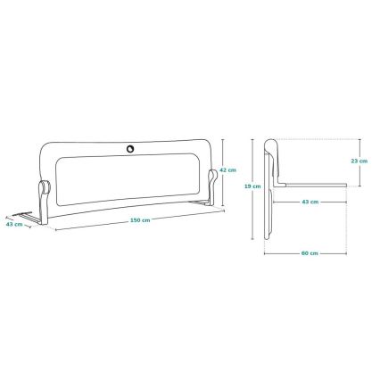 Lionelo - Sigurnosna ograda za krevet EVA, bež