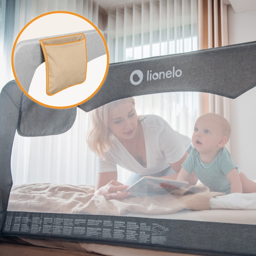 Lionelo - Sigurnosna ograda za krevet HANNA Grey Melange