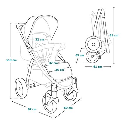 Lionelo - Sportska dječja kolica ANNET TOUR crna