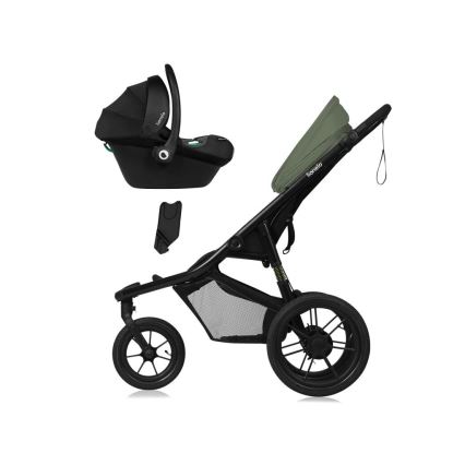 Lionelo - Sportski dječji kolica AZURA crna/zeleno