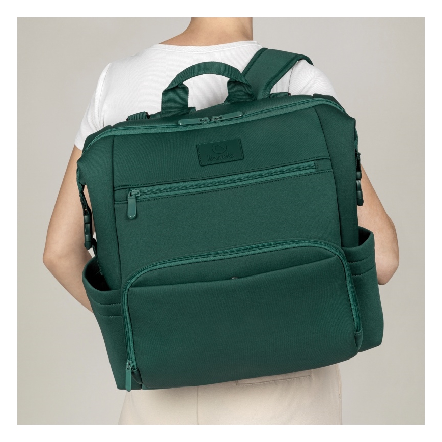 Lionelo - Torba za pelene CUBE Green Forest za kolica