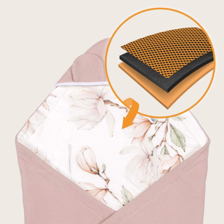 Lionelo - Zavinovača za autosjedalicu TRAVEL SWADDLE 90x90 cm bež magnolija