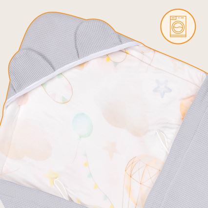 Lionelo - Zavinovača za autosjedalicu TRAVEL SWADDLE 90x90 cm Grey Baloon
