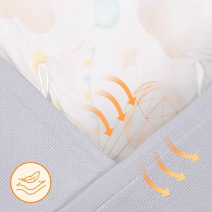 Lionelo - Zavinovača za autosjedalicu TRAVEL SWADDLE 90x90 cm Grey Baloon