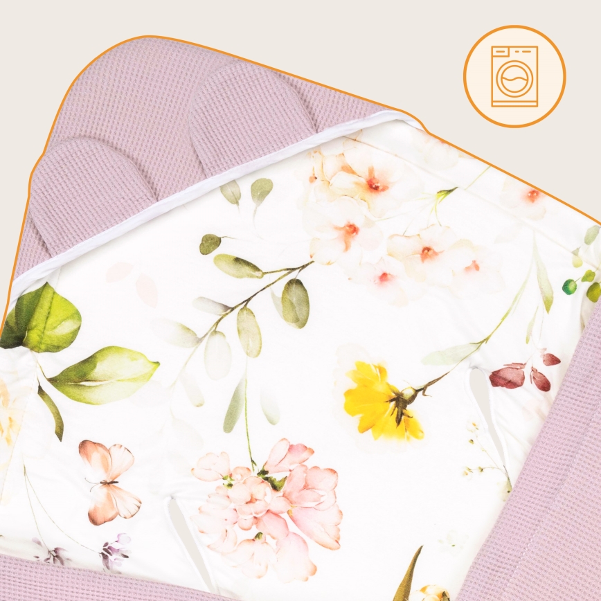 Lionelo - Zavinovača za autosjedalicu TRAVEL SWADDLE 90x90 cm Roza Cvijet