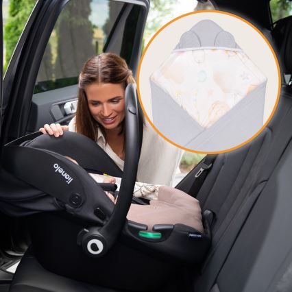 Lionelo - Zavinovača za autosjedalicu TRAVEL SWADDLE 90x90 cm Siva Balon