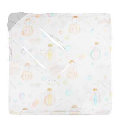 Lionelo - Zavinovača za autosjedalicu TRAVEL SWADDLE 90x90 cm Siva Balon