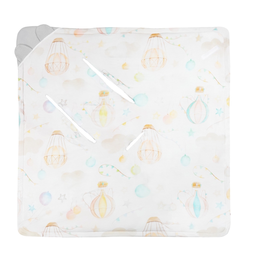 Lionelo - Zavinovača za autosjedalicu TRAVEL SWADDLE 90x90 cm Siva Balon