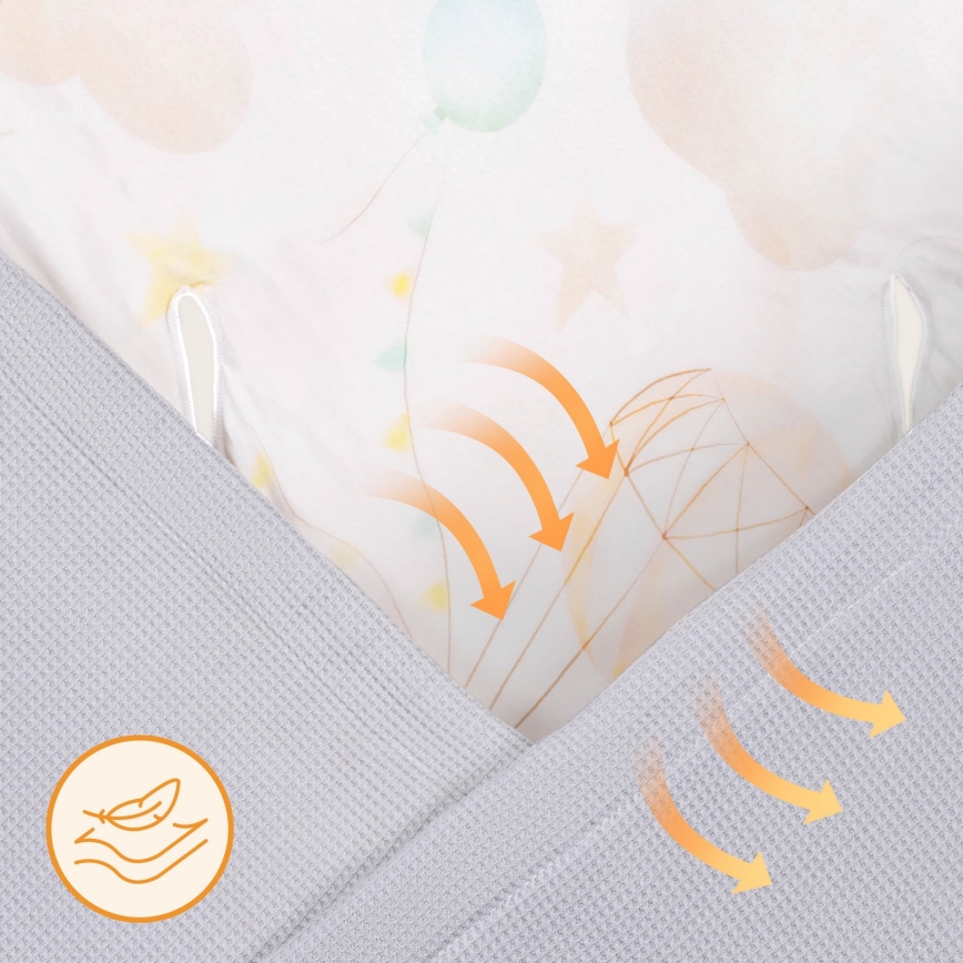 Lionelo - Zavinovača za autosjedalicu TRAVEL SWADDLE 90x90 cm Siva Balon