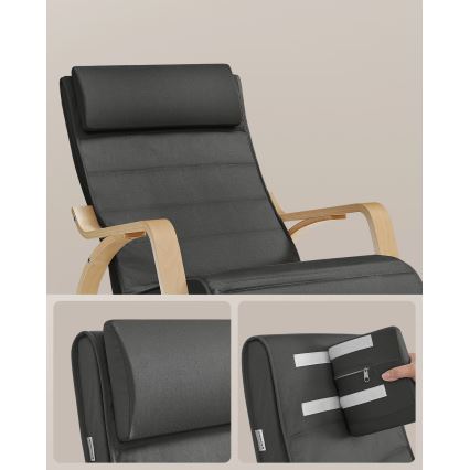 Ljuljaća fotelja RESTLY tamno siva