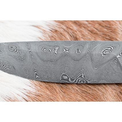 Lovački damask nož 11,8 cm orah/rog jelena
