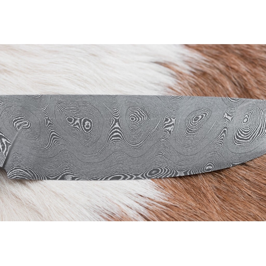 Lovački damask nož 11,8 cm orah/rog jelena
