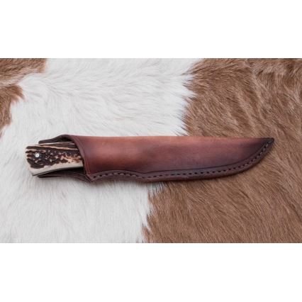Lovački damask nož 11 cm rog jelena
