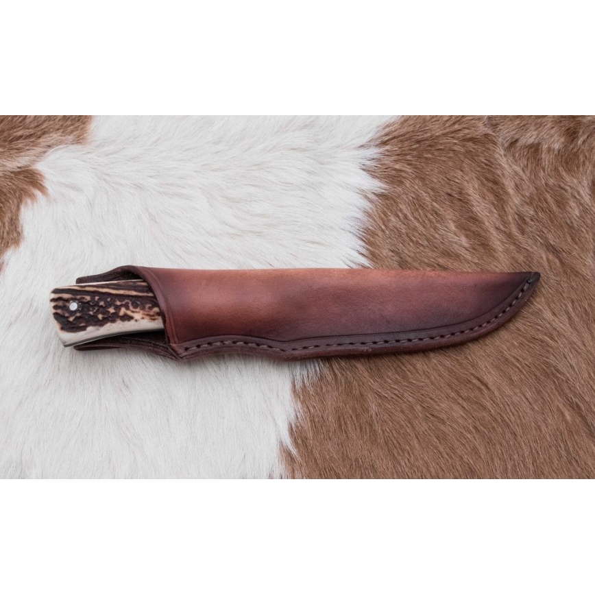 Lovački damask nož 11 cm rog jelena