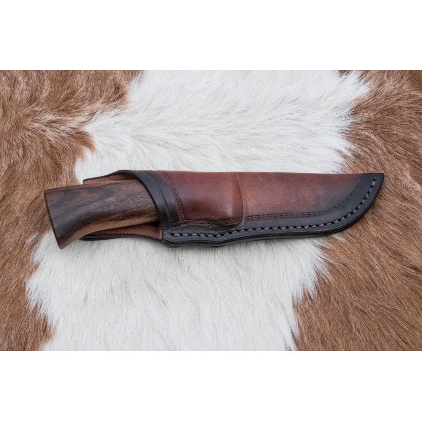 Lovački damask nož 9,7 cm orah/javor