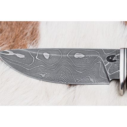 Lovački damask nož 9,7 cm orah/javor