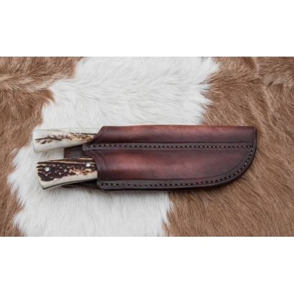 Lovački damask nož s pilicom 11 cm rog jelena