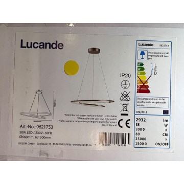 Lucande - LED Prigušivi luster na sajli MIRASU LED/58W/230V