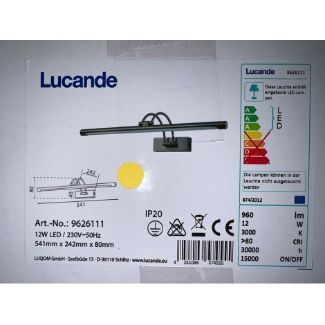 Lucande - LED Svjetiljka za slike DIMITRIJ LED/10,8W/230V